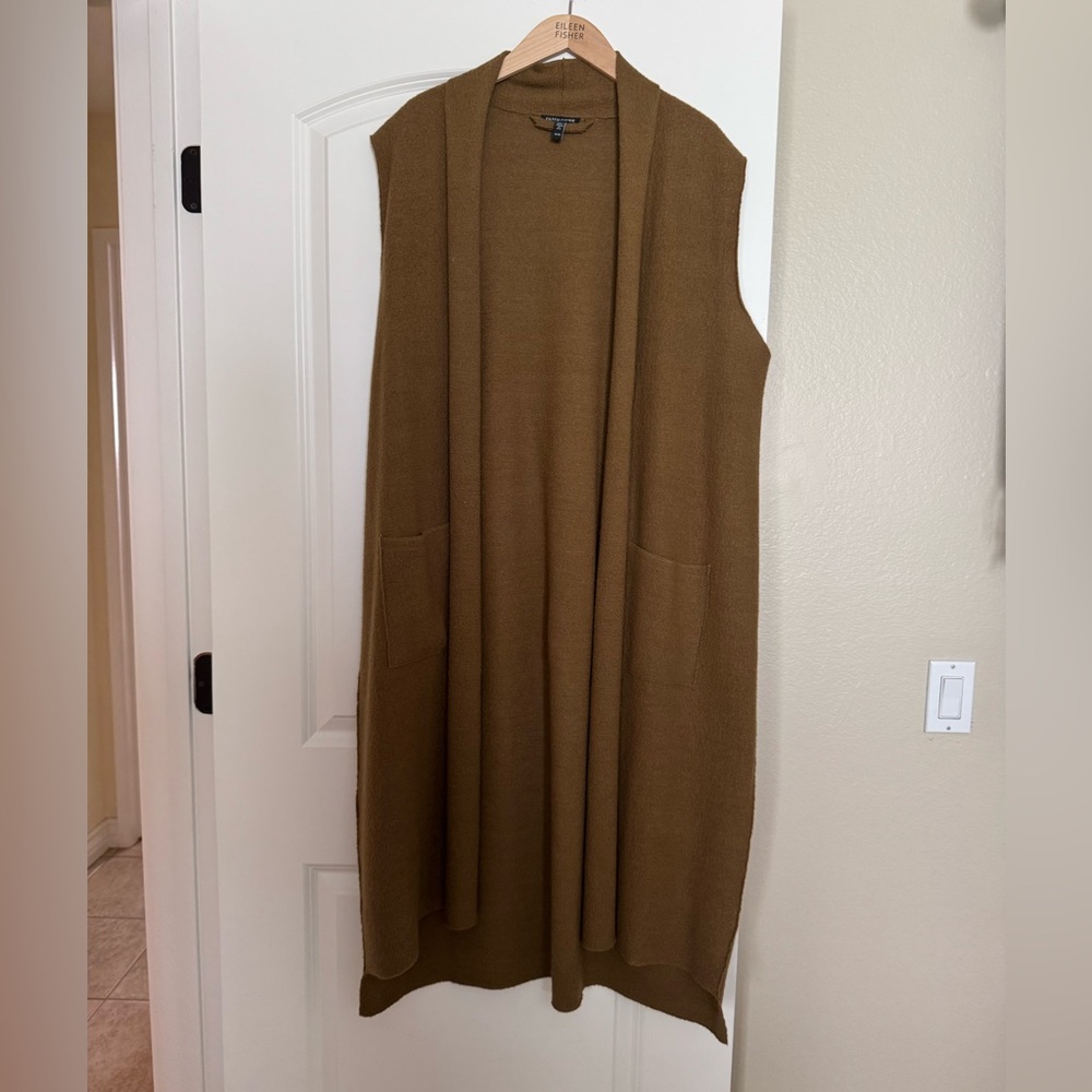 Eileen Fisher Tan Knit Vest